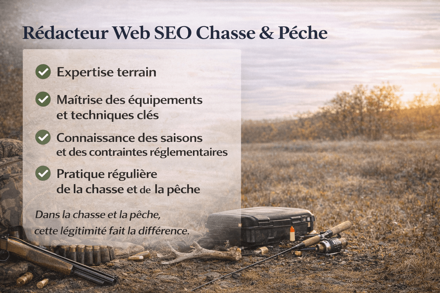 rédacteur web seo chasse et pêche spécialité